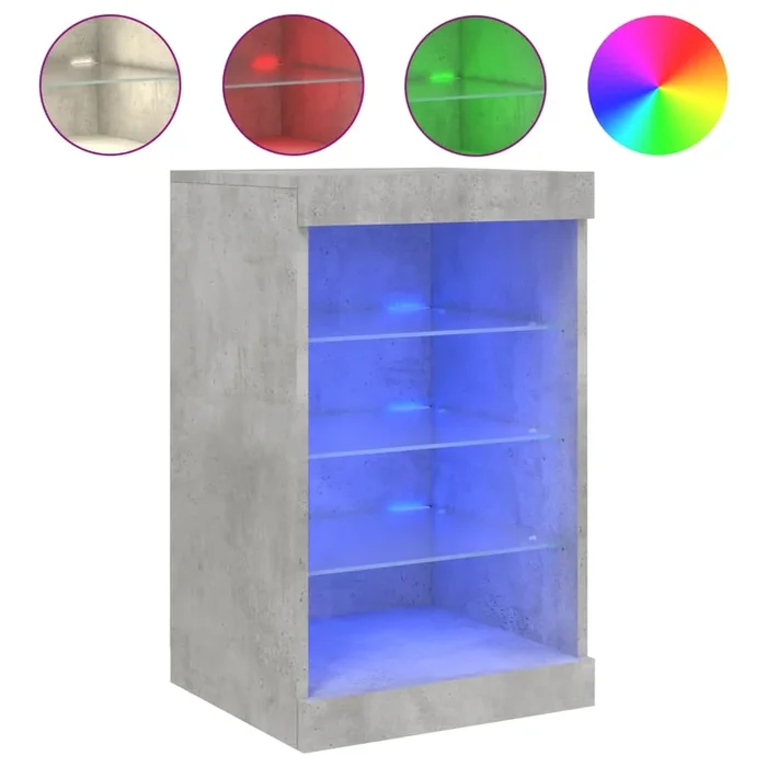 vidaXL Aparador con luces LED gris hormigón 41x37x67 cm (2)