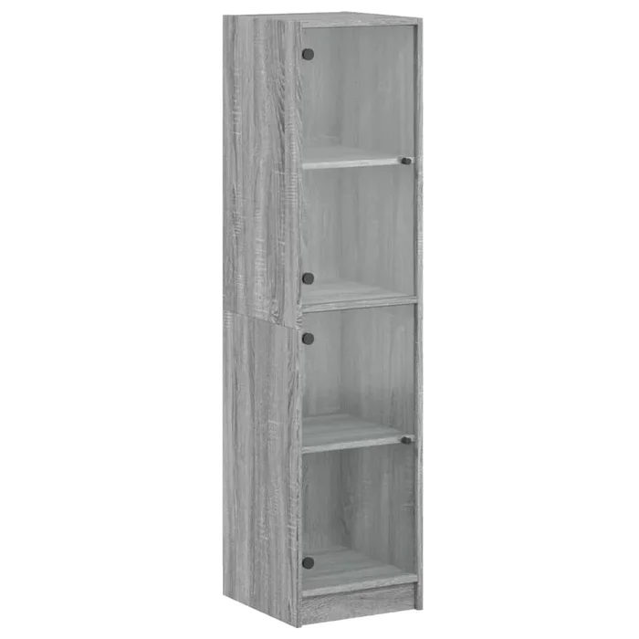 vidaXL Aparador con puertas de vidrio gris Sonoma 35x37x142 cm