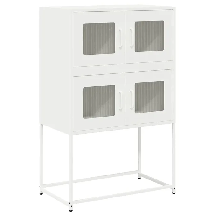 vidaXL Aparador de acero blanco 68x39x107 cm (2)
