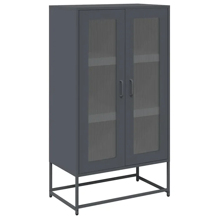 vidaXL Aparador de acero gris antracita 68x39x123 cm (3)