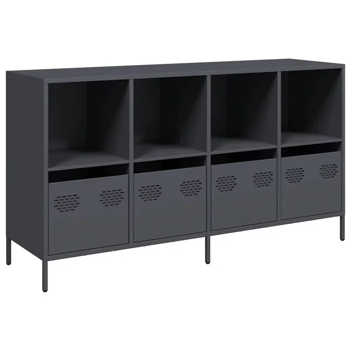 vidaXL Aparador de acero laminado en frío antracita 135x39x73,5 cm