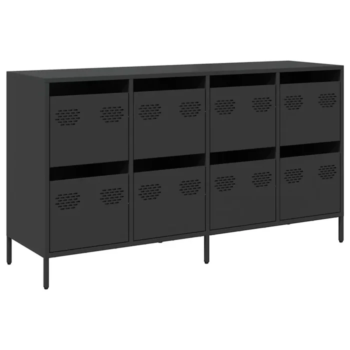 vidaXL Aparador de acero laminado en frío negro 135x39x73,5 cm (2)