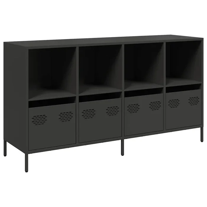 vidaXL Aparador de acero laminado en frío negro 135x39x73,5 cm