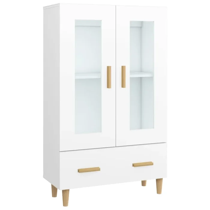 vidaXL Aparador de madera contrachapada blanco 70x31x115 cm (2)