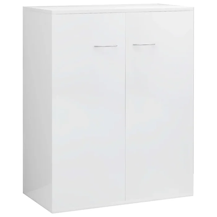 vidaXL Aparador de madera contrachapada blanco brillante 60x30x75 cm