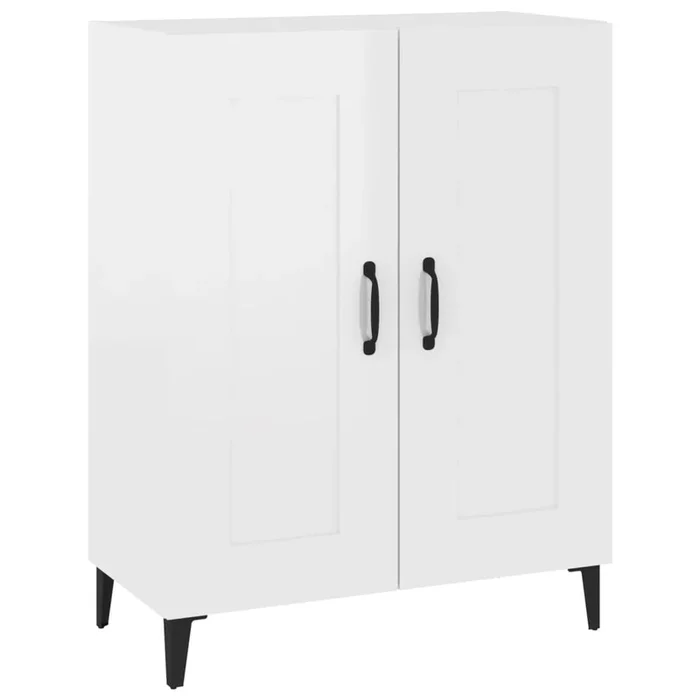 vidaXL Aparador de madera contrachapada blanco brillante 69,5x34x90 cm