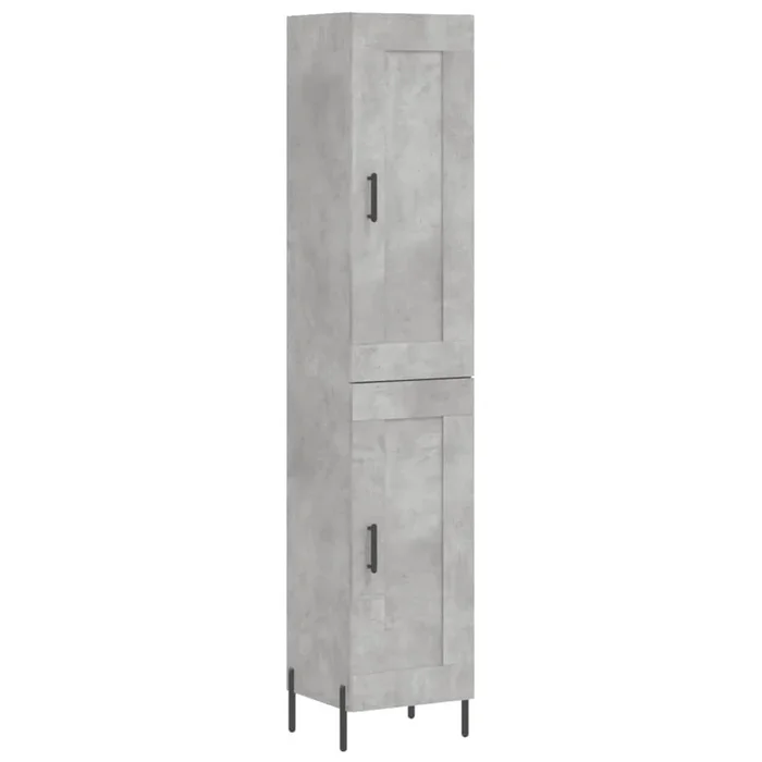 vidaXL Aparador de madera contrachapada gris hormigón 34,5x34x180 cm (40)