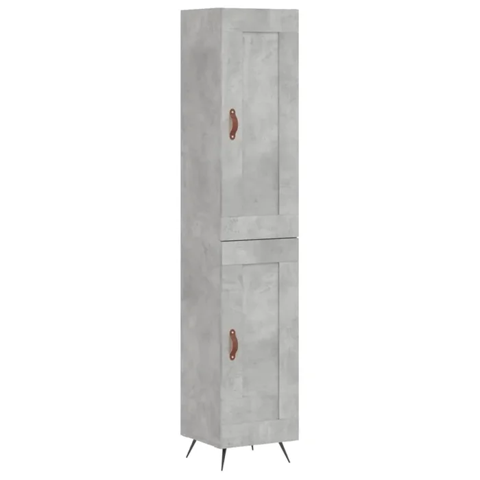 vidaXL Aparador de madera contrachapada gris hormigón 34,5x34x180 cm (92)