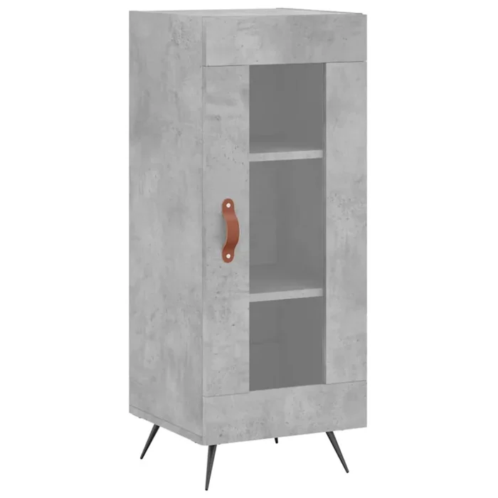 vidaXL Aparador de madera contrachapada gris hormigón 34,5x34x90 cm (19)