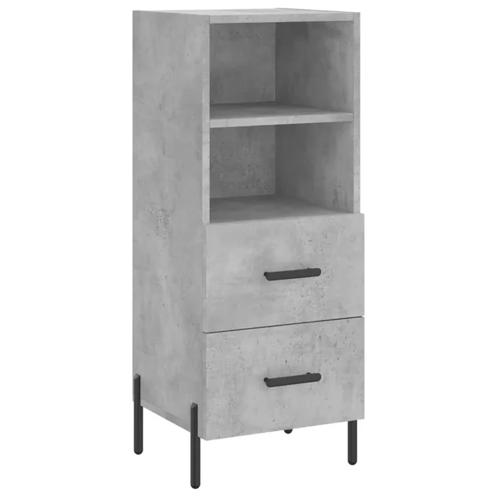 vidaXL Aparador de madera contrachapada gris hormigón 34,5x34x90 cm (22)
