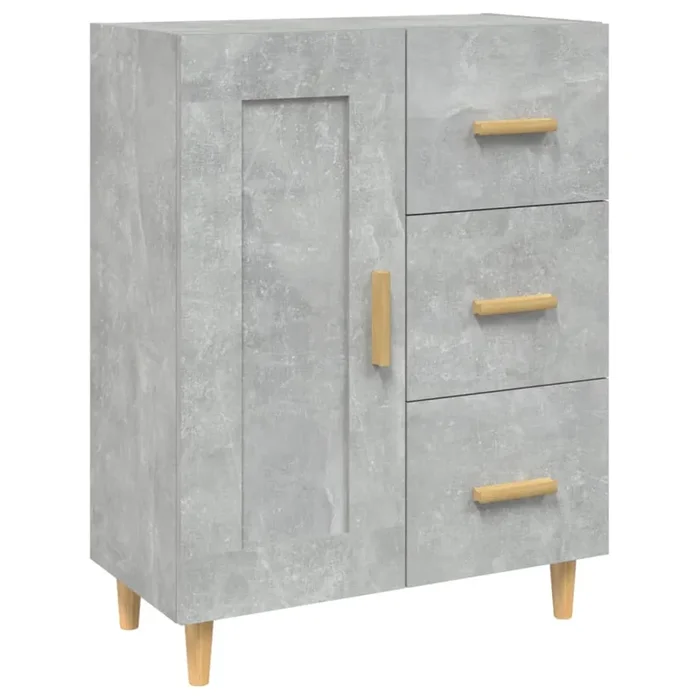 vidaXL Aparador de madera contrachapada gris hormigón 69,5x34x90 cm (4)