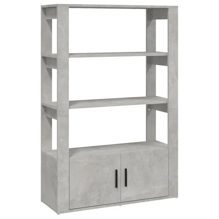 vidaXL Aparador de madera contrachapada gris hormigón 80x30x119,5 cm