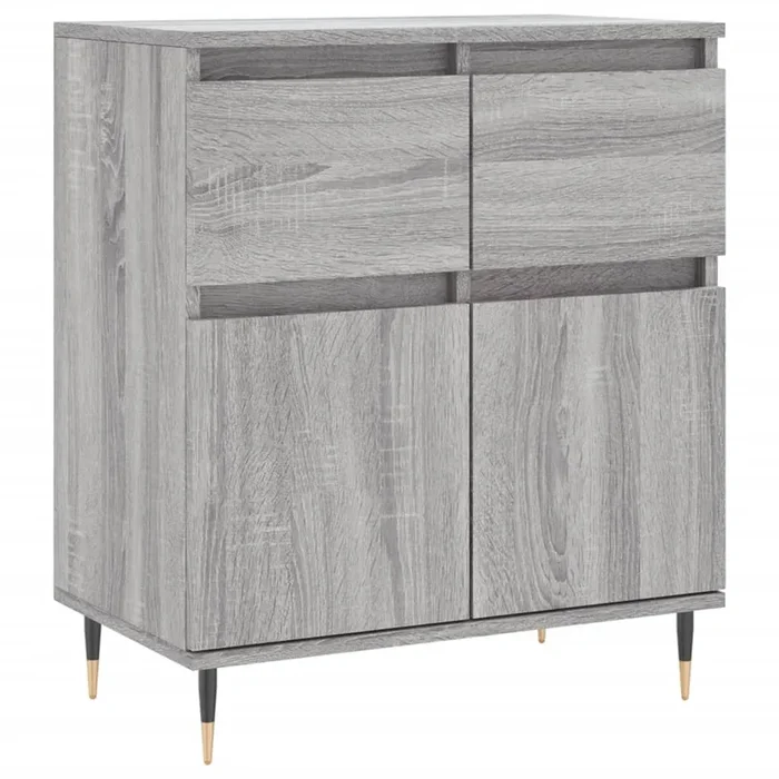 vidaXL Aparador de madera contrachapada gris Sonoma 60x35x70 cm (16)