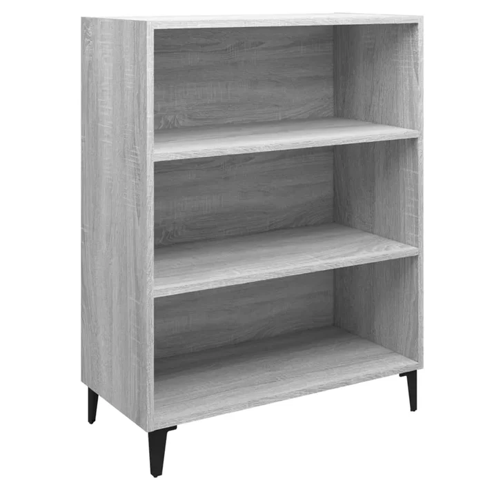 vidaXL Aparador de madera contrachapada gris Sonoma 69,5×32,5×90 cm (2)