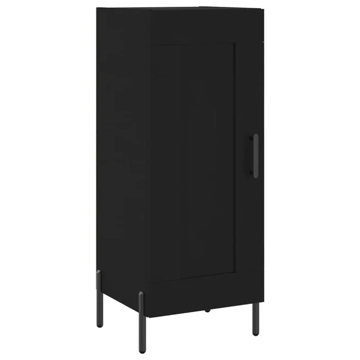 vidaXL Aparador de madera contrachapada negro 34,5x34x90 cm (19)