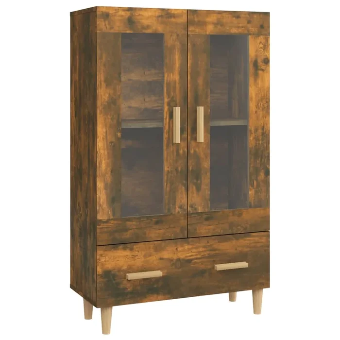 vidaXL Aparador de madera contrachapada roble ahumado 70x31x115 cm (3)