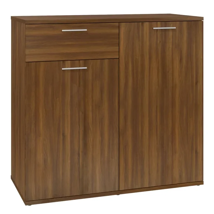 vidaXL Aparador de madera contrachapada roble marrón 80x36x75 cm