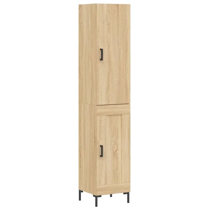 vidaXL Aparador de madera contrachapada roble Sonoma 34,5x34x180 cm (46)