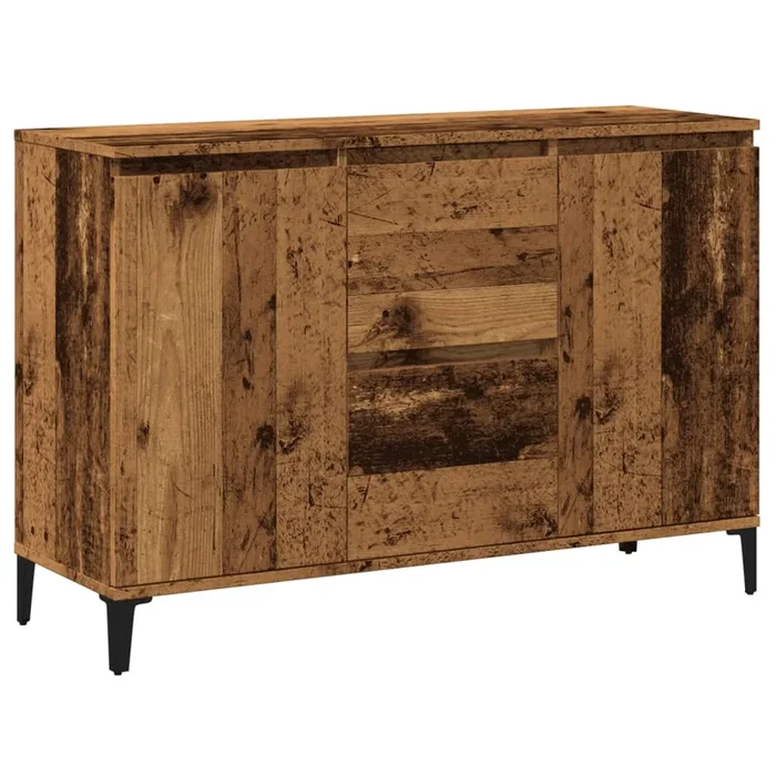 vidaXL Aparador de madera de ingeniería envejecida 102x35x70 cm (2)