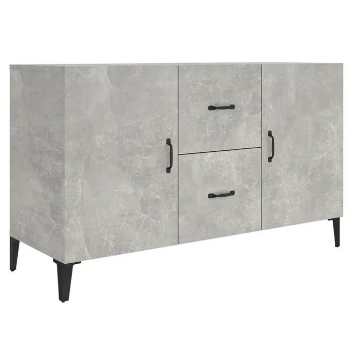 vidaXL Aparador de madera de ingeniería gris hormigón 100x36x60 cm (6)