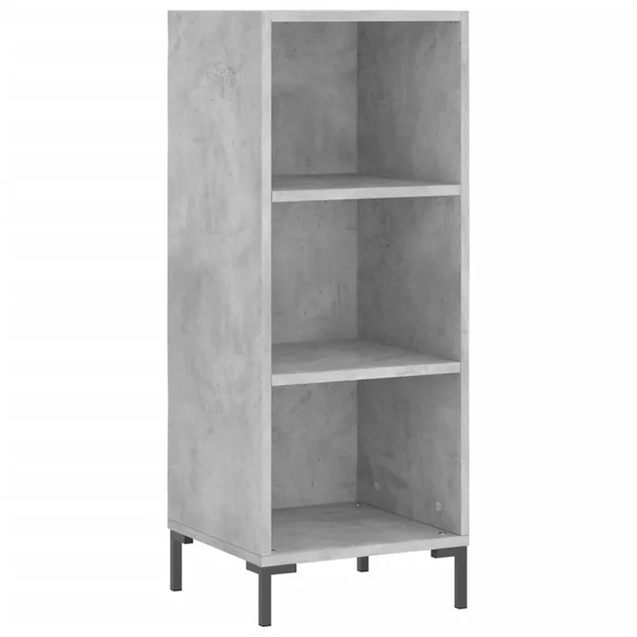 vidaXL Aparador de madera de ingeniería gris hormigón 34,5×32,5×90 cm (2)