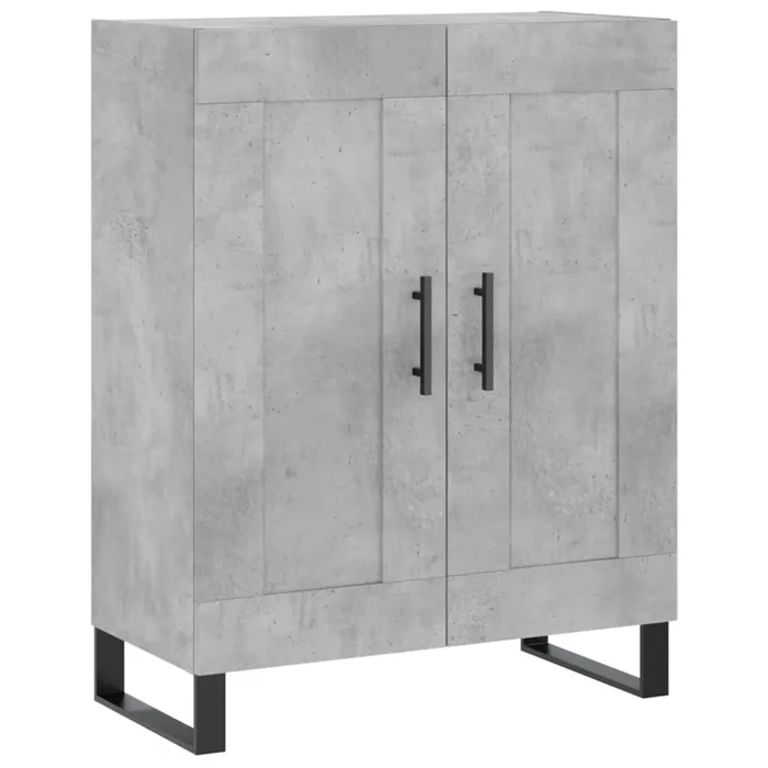 vidaXL Aparador de madera de ingeniería gris hormigón 69,5x34x90 cm (19)