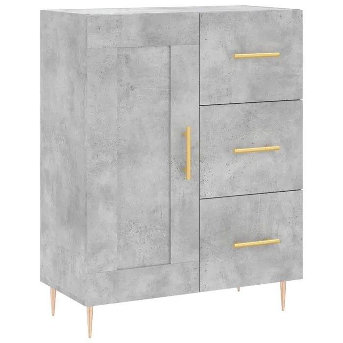 vidaXL Aparador de madera de ingeniería gris hormigón 69,5x34x90 cm (38)