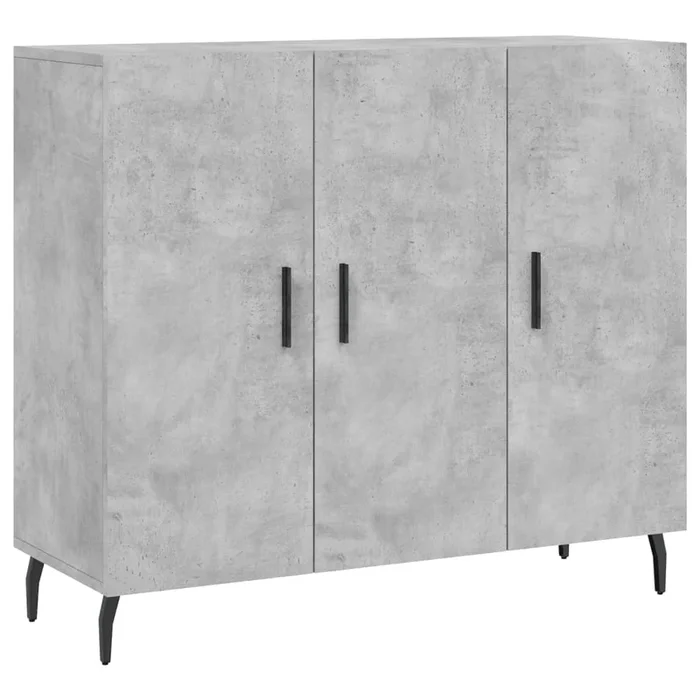 vidaXL Aparador de madera de ingeniería gris hormigón 90x34x80 cm (9)