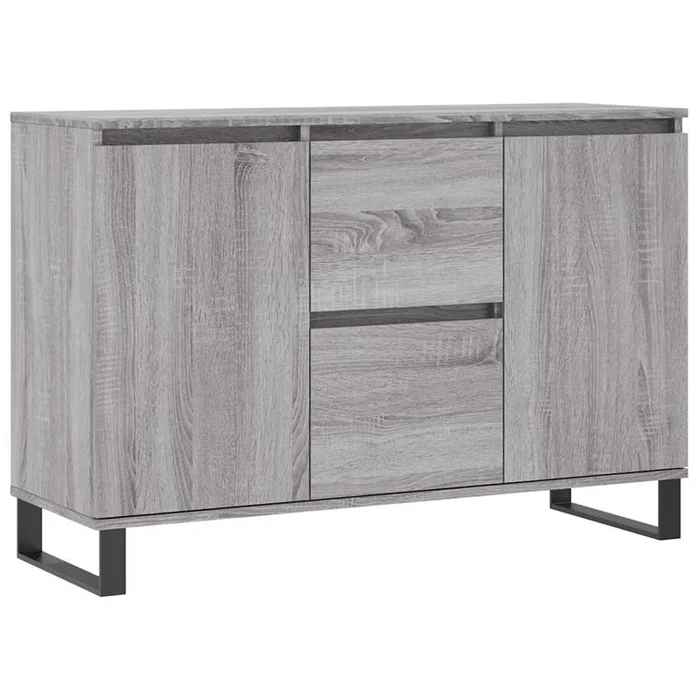 vidaXL Aparador de madera de ingeniería gris Sonoma 101,5x35x70 cm (3)