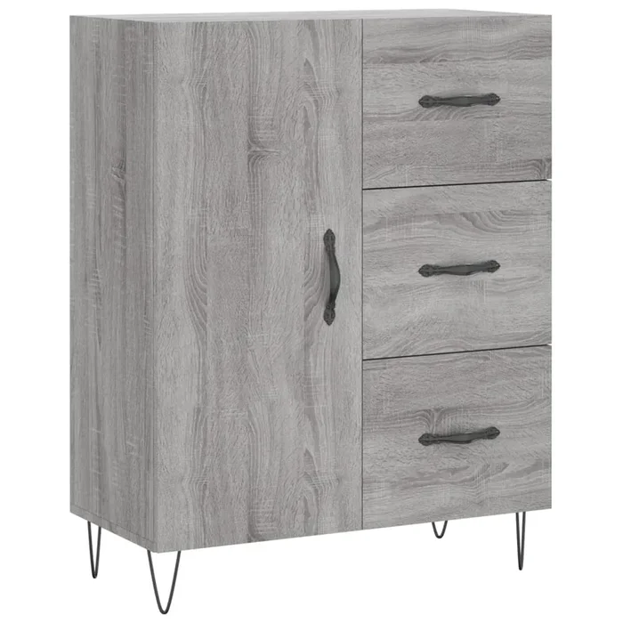 vidaXL Aparador de madera de ingeniería gris Sonoma 69,5x34x90 cm (19)