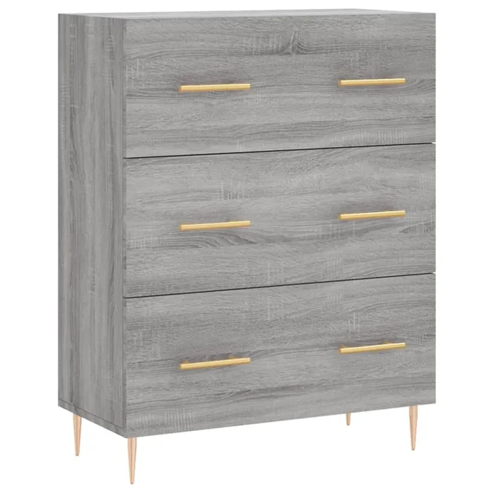 vidaXL Aparador de madera de ingeniería gris Sonoma 69,5x34x90 cm (36)
