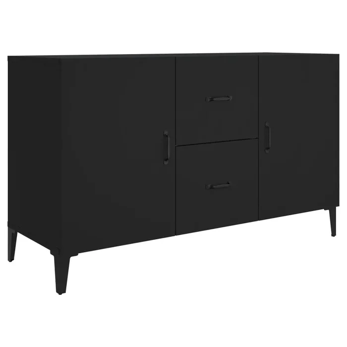 vidaXL Aparador de madera de ingeniería negro 100x36x60 cm (3)