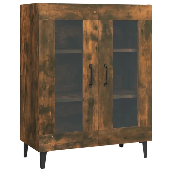vidaXL Aparador de madera de ingeniería roble ahumado 69,5x34x90 cm (2)