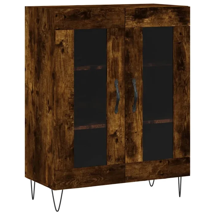 vidaXL Aparador de madera de ingeniería roble ahumado 69,5x34x90 cm (40)