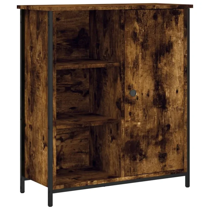 vidaXL Aparador de madera de ingeniería roble ahumado 70x30x80 cm (2)
