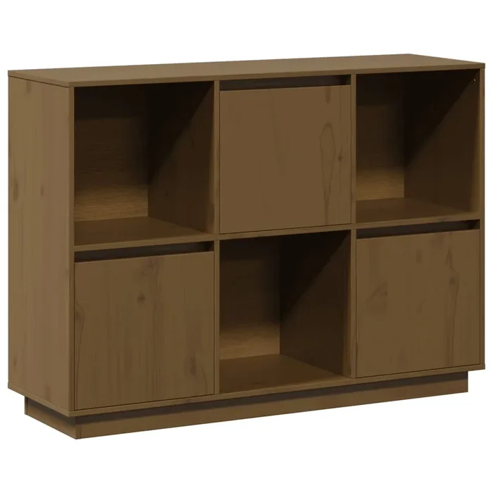 vidaXL Aparador de madera maciza de pino marrón miel 110,35x35x80 cm