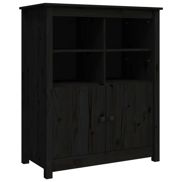 vidaXL Aparador de madera maciza de pino negro 83×41,5×100 cm (2)