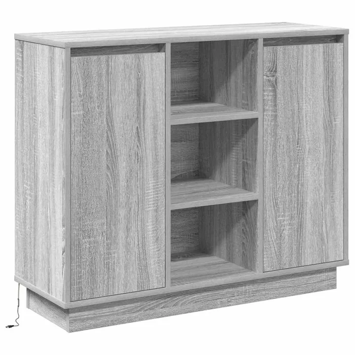 vidaXL Aparador Gris Sonoma 90 x 32 x 75 cm Madera contrachapada