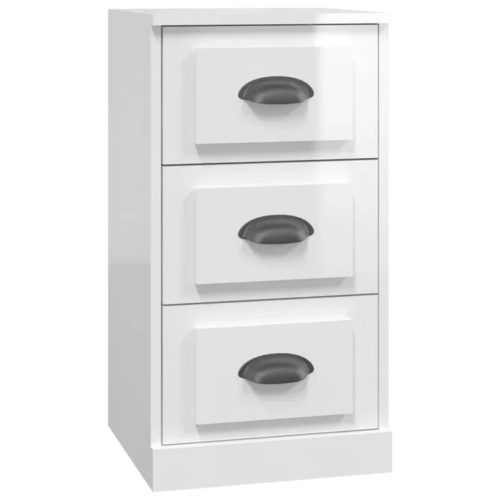 vidaXL Aparador madera contrachapada blanco brillante 36×35,5×67,5 cm
