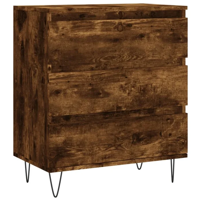 vidaXL Aparador madera contrachapada color roble ahumado 60x35x70 cm (13)