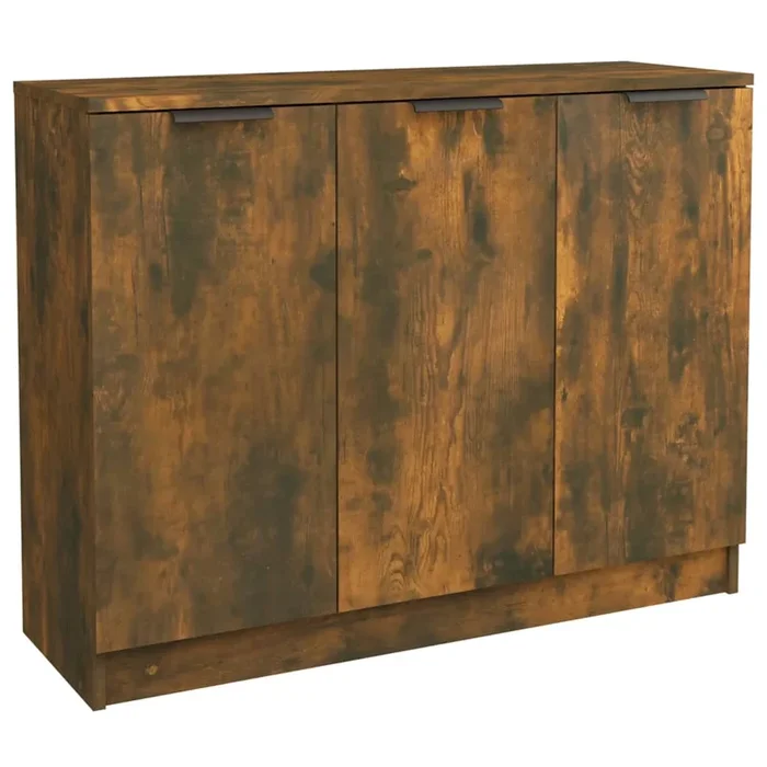 vidaXL Aparador madera contrachapada color roble ahumado 90,5x30x70 cm