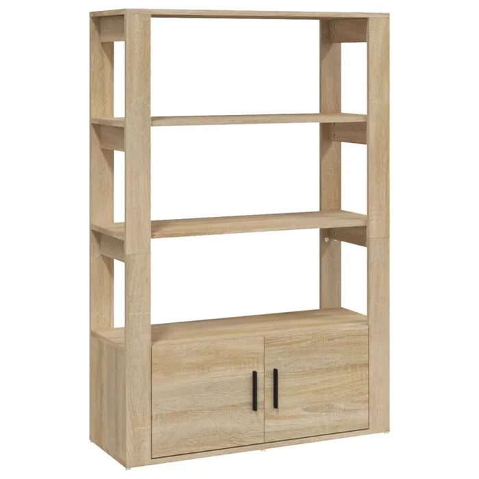 vidaXL Aparador madera contrachapada color roble Sonoma 80x30x119,5 cm