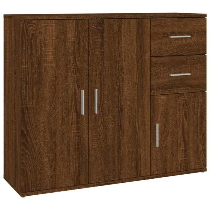 vidaXL Aparador madera contrachapada roble marrón 91×29,5×75 cm