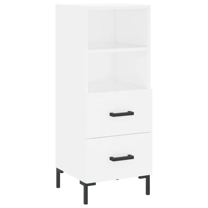 vidaXL Aparador madera de ingeniería blanco 34,5x34x90 cm (26)