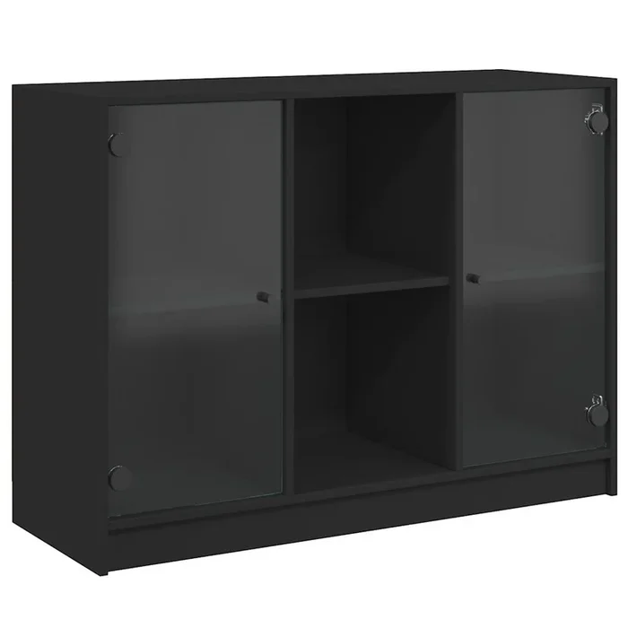 vidaXL Aparador madera de ingeniería negro 102x37x75,5 cm