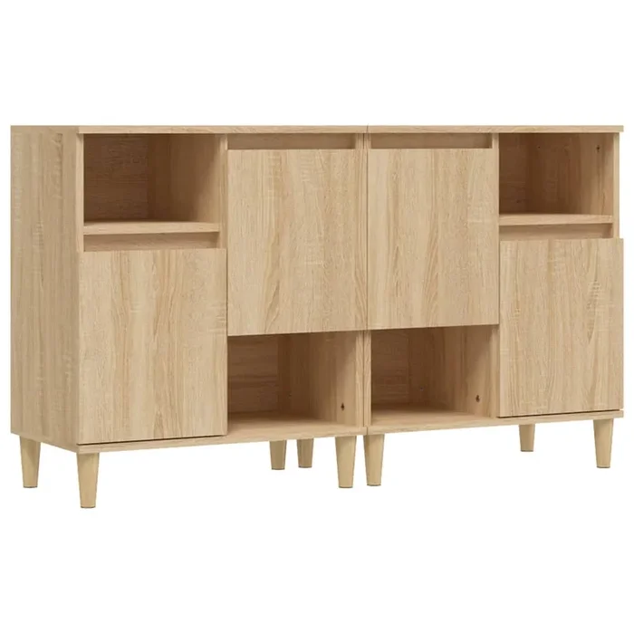 vidaXL Aparadores 2 uds madera contrachapada roble Sonoma 60x35x70 cm (3)