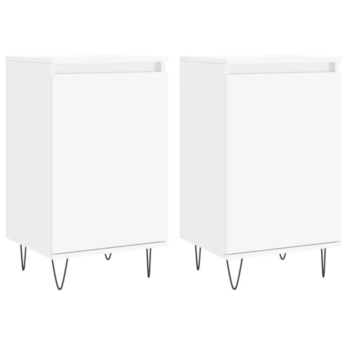 vidaXL Aparadores 2 uds madera de ingeniería blanco 40x35x70 cm