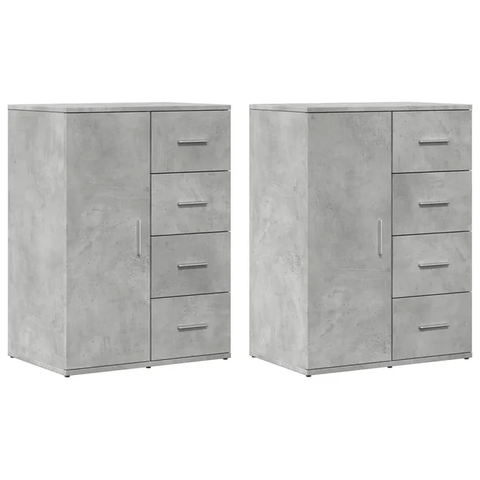 vidaXL Aparadores 2 uds madera de ingeniería gris hormigón 59x39x80 cm