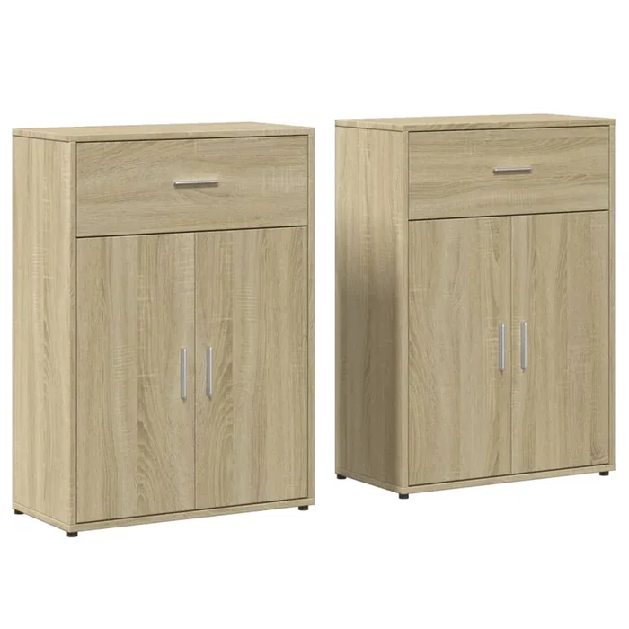 vidaXL Aparadores 2 uds madera de ingeniería roble Sonoma 60x30x84 cm