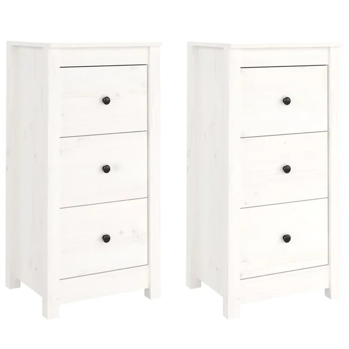 vidaXL Aparadores 2 uds madera maciza de pino blanco 40x35x80 cm
